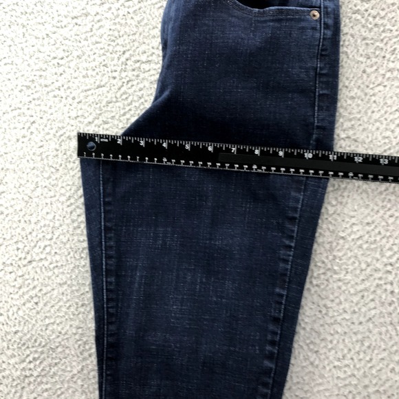 LEVIS Size 8 Classic Straight Leg Frayed Hem Dark Wash Jeans - Picture 12 of 15